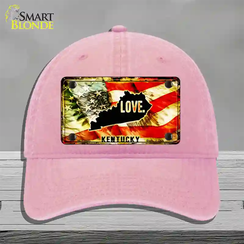 Kentucky Love Novelty License Plate Hat Unconstructed Cotton / Pink