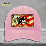 New York Love Novelty License Plate Hat Unconstructed Cotton / Pink