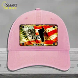 Vermont Love Novelty License Plate Hat Unconstructed Cotton / Pink