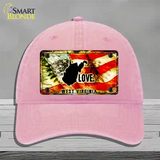 West Virginia Love Novelty License Plate Hat Unconstructed Cotton / Pink