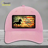 I Love My Horse Novelty License Plate Hat Unconstructed Cotton / Pink