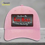 Egg Roll Novelty License Plate Hat Unconstructed Cotton / Pink