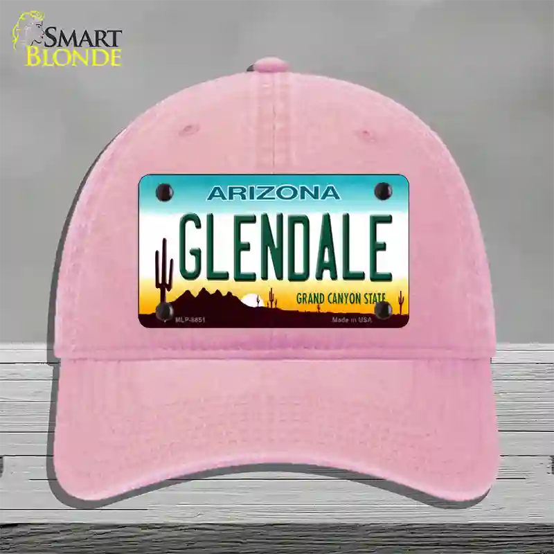 Glendale Arizona Novelty License Plate Hat Unconstructed Cotton / Pink