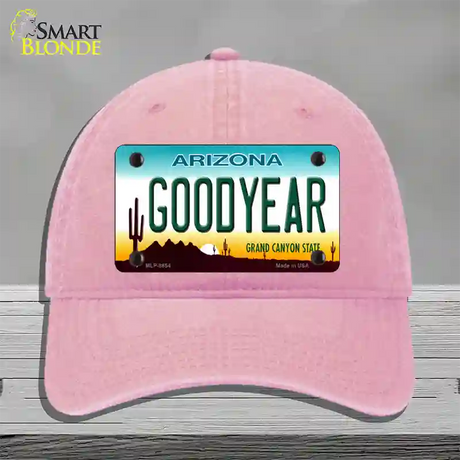 Goodyear Arizona Novelty License Plate Hat Unconstructed Cotton / Pink