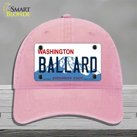 Ballard Washington Novelty License Plate Hat Unconstructed Cotton / Pink