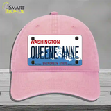 Queene Anne Washington Novelty License Plate Hat Unconstructed Cotton / Pink