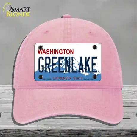 Greenlake Washington Novelty License Plate Hat Unconstructed Cotton / Pink