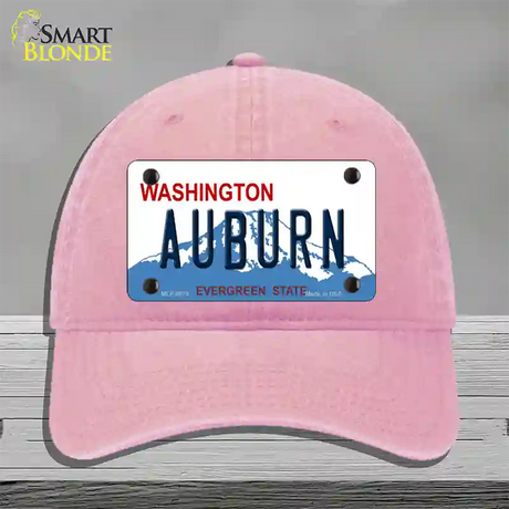 Auburn Washington Novelty License Plate Hat Unconstructed Cotton / Pink