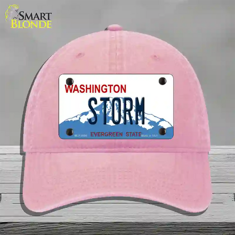 Storm Washington Novelty License Plate Hat Unconstructed Cotton / Pink