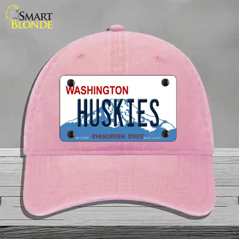 Huskies Washington Novelty License Plate Hat Unconstructed Cotton / Pink