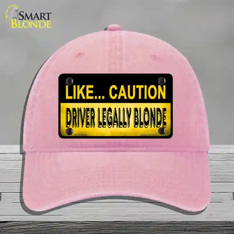 Driver Legally Blonde Novelty License Plate Hat Unconstructed Cotton / Pink