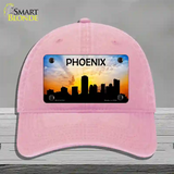 Phoenix Silhouette Novelty License Plate Hat Unconstructed Cotton / Pink