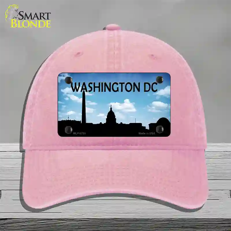 Washington DC Silhouette Novelty License Plate Hat Unconstructed Cotton / Pink