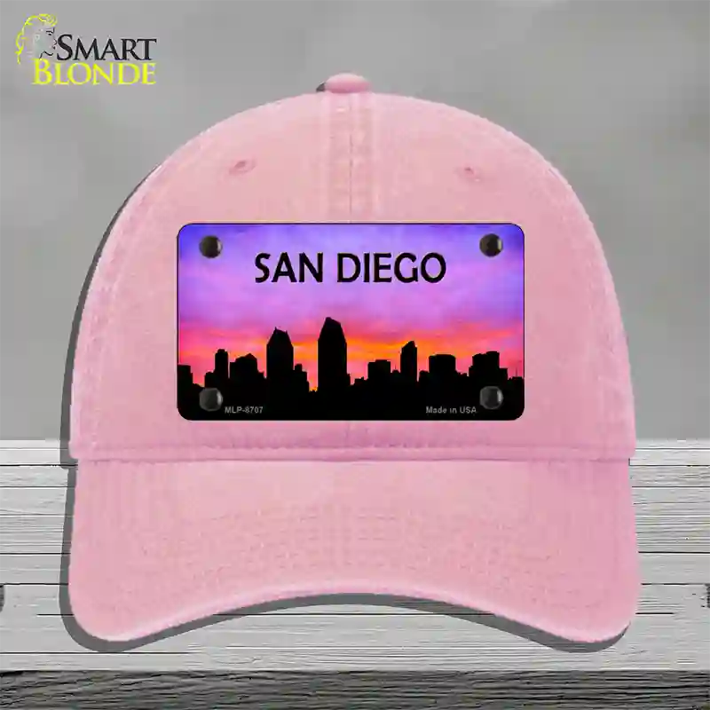 San Diego Silhouette Novelty License Plate Hat Unconstructed Cotton / Pink