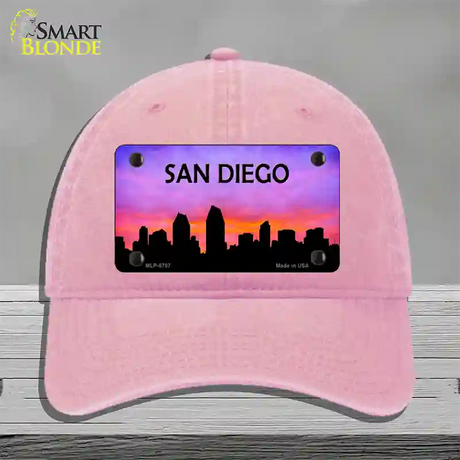 San Diego Silhouette Novelty License Plate Hat Unconstructed Cotton / Pink