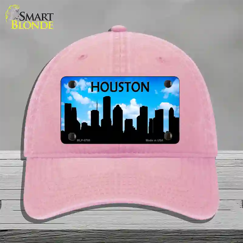 Houston Silhouette Novelty License Plate Hat Unconstructed Cotton / Pink