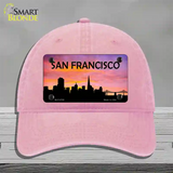 San Francisco Silhouette Novelty License Plate Hat Unconstructed Cotton / Pink