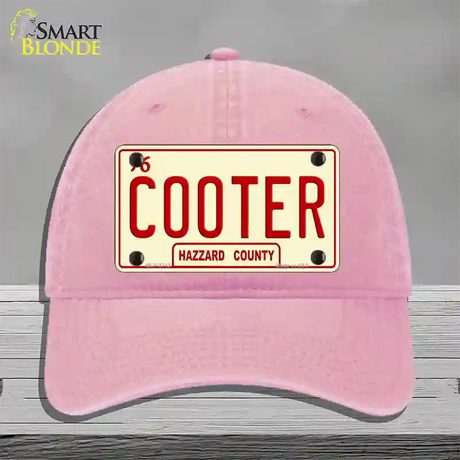 Cooter Novelty License Plate Hat Unconstructed Cotton / Pink