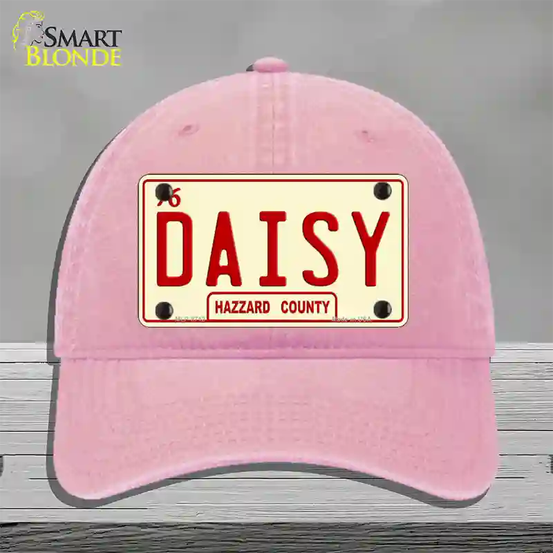 Daisy Novelty License Plate Hat Unconstructed Cotton / Pink