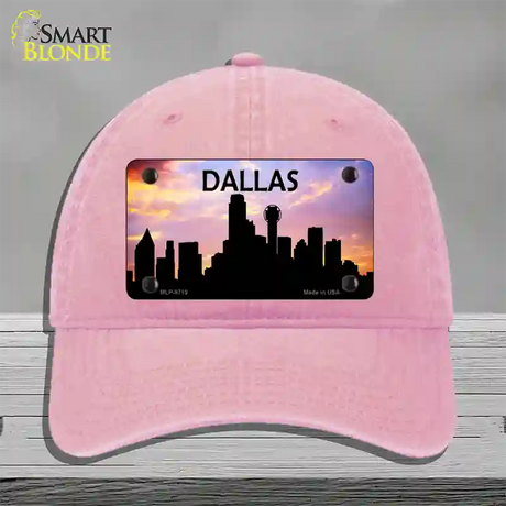 Dallas Silhouette Novelty License Plate Hat Unconstructed Cotton / Pink