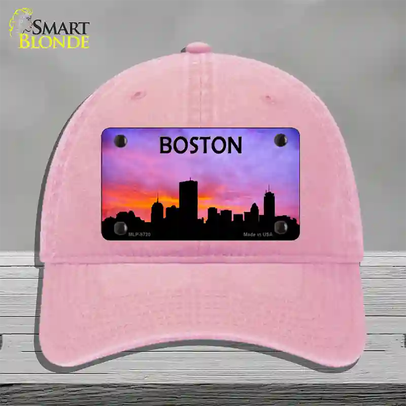 Boston Silhouette Novelty License Plate Hat Unconstructed Cotton / Pink