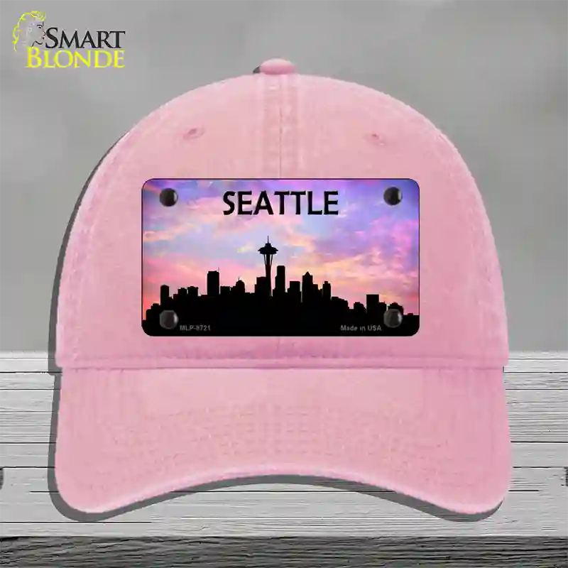 Seattle Silhouette Novelty License Plate Hat Unconstructed Cotton / Pink