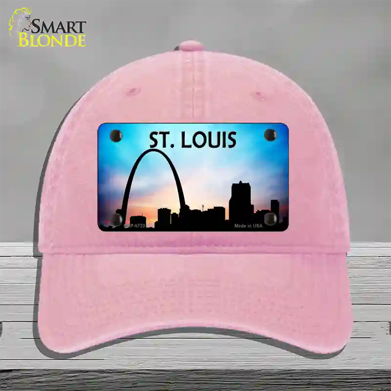 St Louis Silhouette Novelty License Plate Hat Unconstructed Cotton / Pink