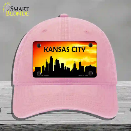 Kansas City Silhouette Novelty License Plate Hat Unconstructed Cotton / Pink