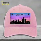 Detroit Silhouette Novelty License Plate Hat Unconstructed Cotton / Pink