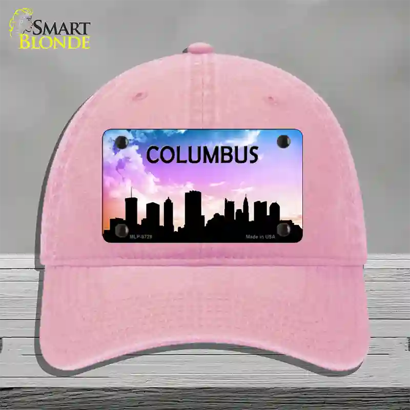 Columbus Silhouette Novelty License Plate Hat Unconstructed Cotton / Pink