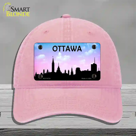 Ottawa Silhouette Novelty License Plate Hat Unconstructed Cotton / Pink