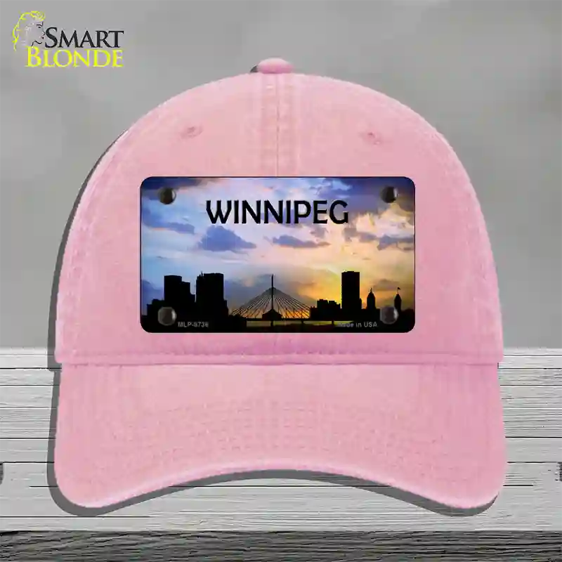 Winnipeg Silhouette Novelty License Plate Hat Unconstructed Cotton / Pink