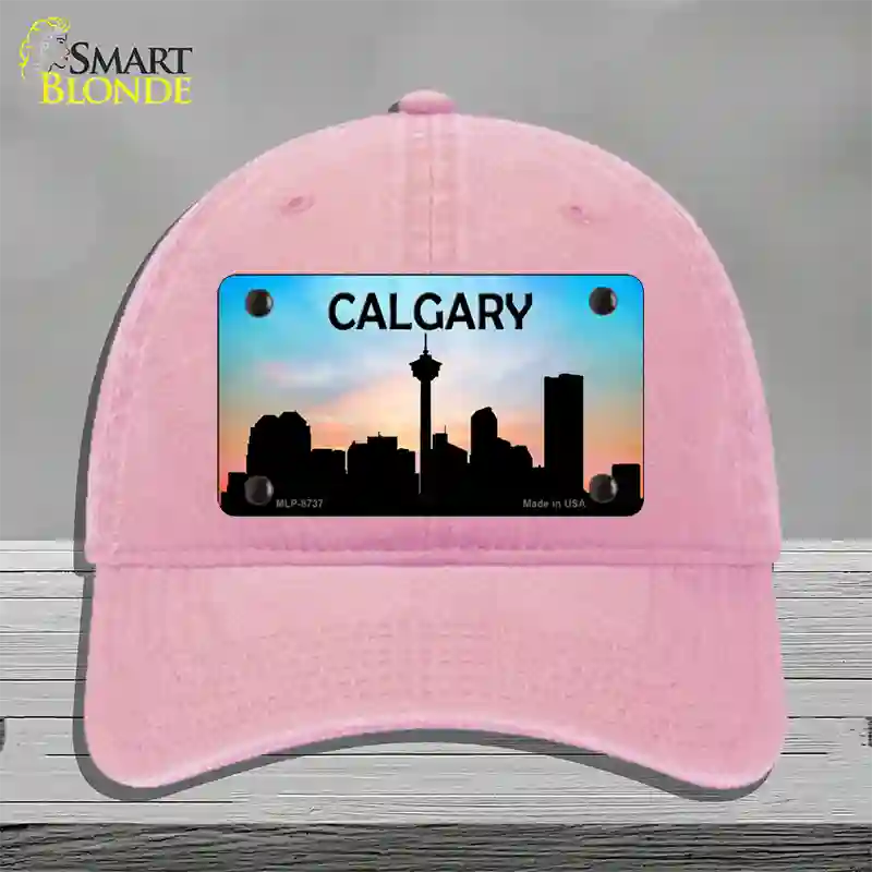 Calgary Silhouette Novelty License Plate Hat Unconstructed Cotton / Pink