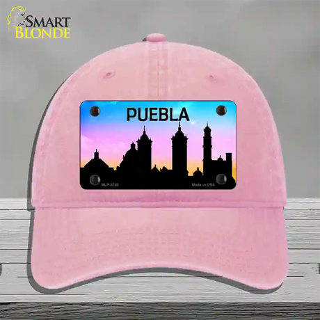 Puebla Silhouette Novelty License Plate Hat Unconstructed Cotton / Pink