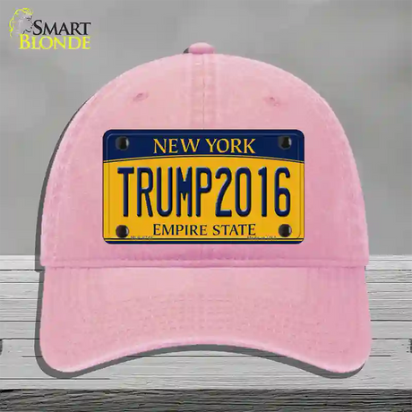 Trump 2016 Novelty License Plate Hat Unconstructed Cotton / Pink