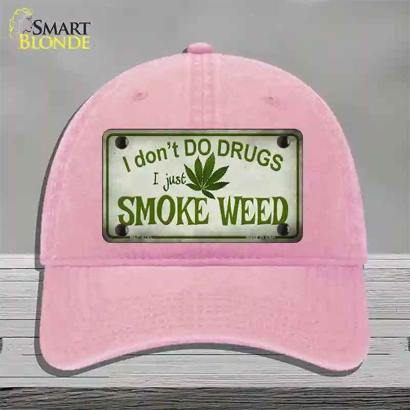 I Dont Do Drugs Novelty License Plate Hat Unconstructed Cotton / Pink