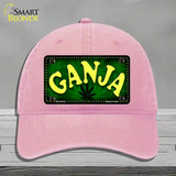 Ganja Novelty License Plate Hat Unconstructed Cotton / Pink