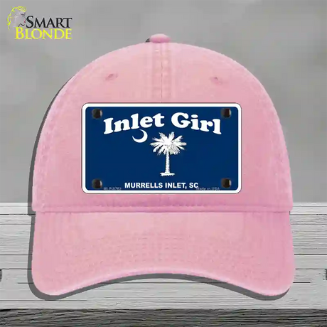 Inlet Girl Novelty License Plate Hat Unconstructed Cotton / Pink