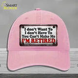 You Cant Make Me Novelty License Plate Hat Unconstructed Cotton / Pink