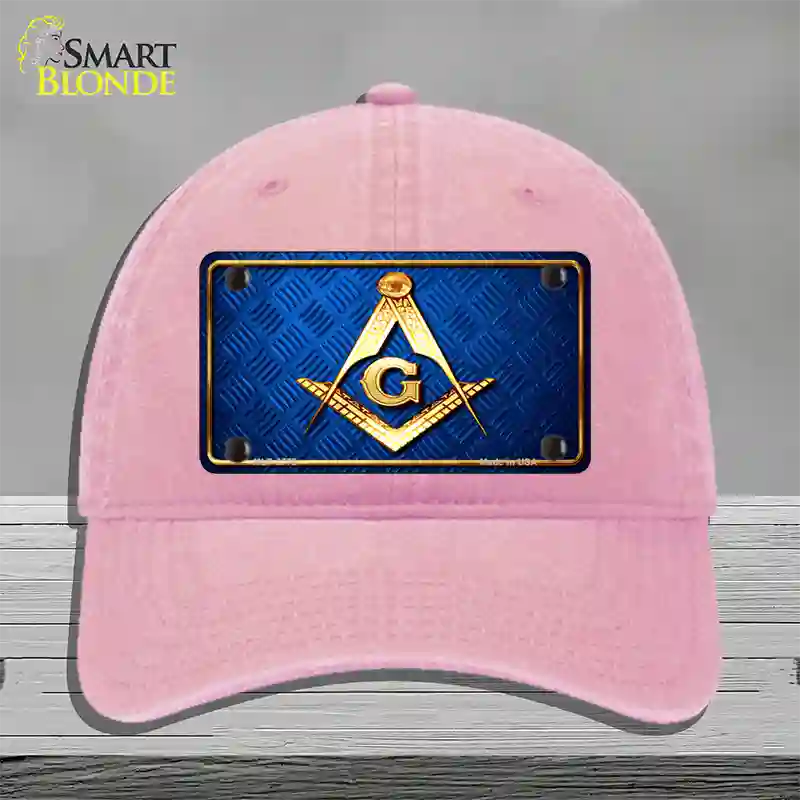 Freemasonry Novelty License Plate Hat Unconstructed Cotton / Pink