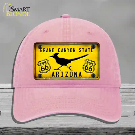 Arizona Grand Canyon With Route 66 Novelty License Plate Hat Unconstructed Cotton / Pink