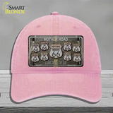 Route 66 Black Top Novelty License Plate Hat Unconstructed Cotton / Pink