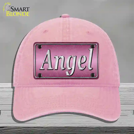 Angel Pink Novelty License Plate Hat Unconstructed Cotton / Pink