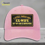 Ex Wife Novelty License Plate Hat Unconstructed Cotton / Pink