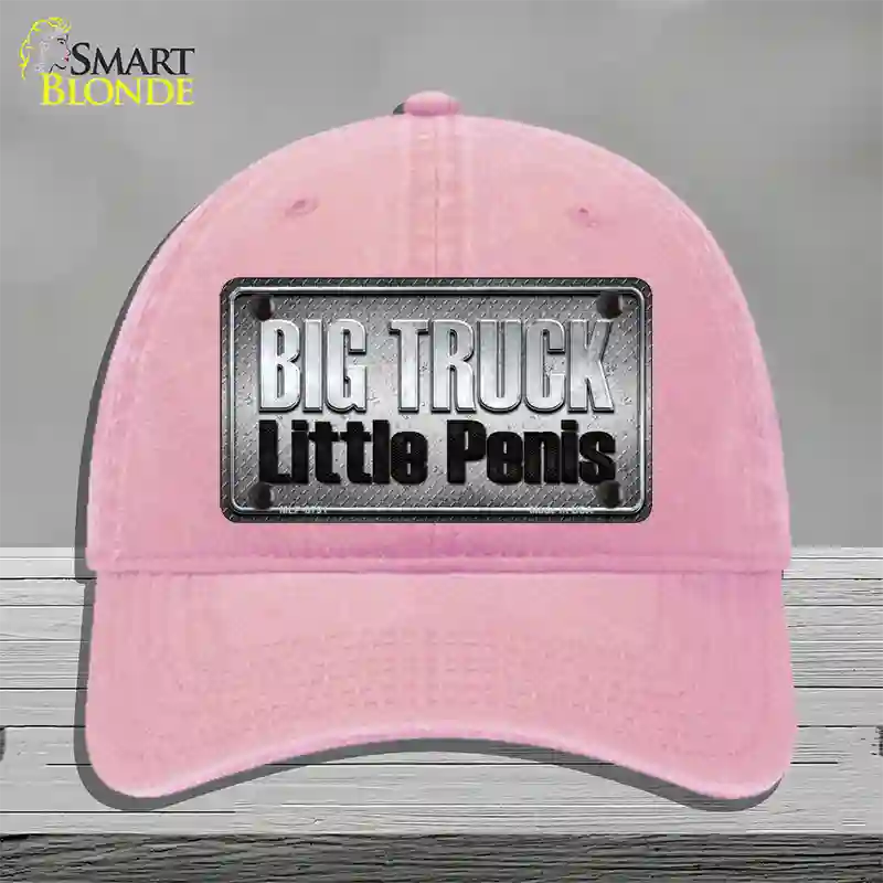 Big Truck Little Penis Novelty License Plate Hat Unconstructed Cotton / Pink