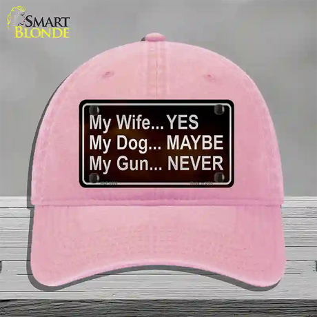 My Gun Novelty License Plate Hat Unconstructed Cotton / Pink