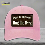 Hug The Dog Novelty License Plate Hat Unconstructed Cotton / Pink