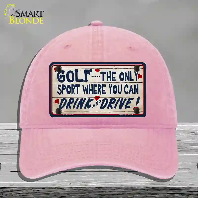 Drink And Drive Novelty License Plate Hat Unconstructed Cotton / Pink