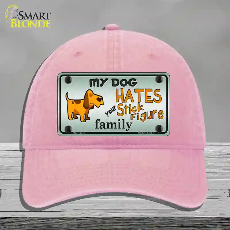 My Dog Hates Novelty License Plate Hat Unconstructed Cotton / Pink