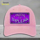 I Prefer Topless Novelty License Plate Hat Unconstructed Cotton / Pink